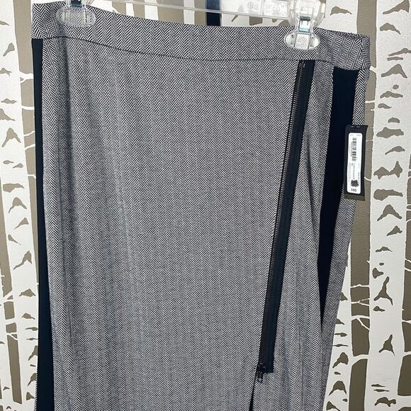 Worthington Light Grey Herringbone Stretch Jersey Knit Pencil Skirt NEW sz 12 - Picture 3 of 8